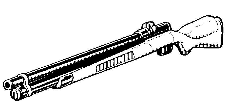 Artist: JEShields Date: 2016-2021 License: Copyright JEShields Stock Art. jeshields.com Rifle with extra large calibre.