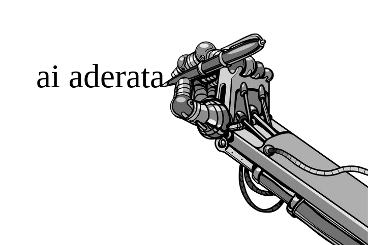 Artist: ImageStoks Date: 2015 License: Copyright ImageStoks 2015 Robotic hand with pen spelling AI ADERATA.