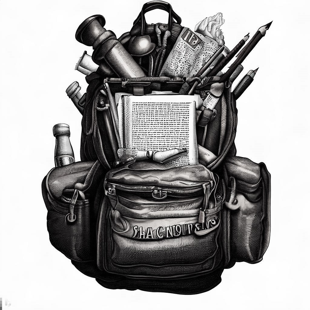 Overfilled backpack.