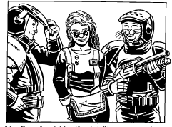 Artist: Michael Jackson Date: 1991 License: CC BY-SA 4.0 Humanoids in police armour visibly smitten by humanoid in sunglasses.